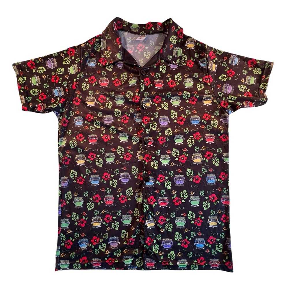 Pokemon GO! Championships Regional‎ Shirt Short Sleeve Floral Hawaiian Mens